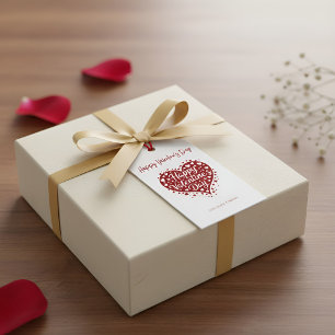 Happy Valentine’s Day Gift Tag – Heart Shape Roman