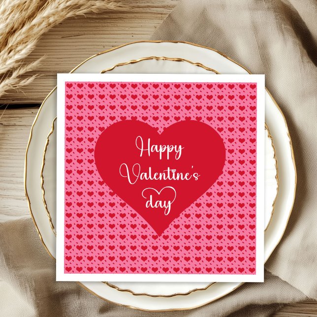 Happy Valentine’s Day Hearts Love Napkins (Happy Valentine’s Day Hearts Love Napkins)