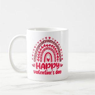 Happy Valentine’s Day Leopard Rainbow Coffee Mug