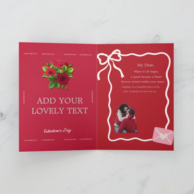 Happy Valentine’s Day Love Card – Sweet Romantic (Inside)