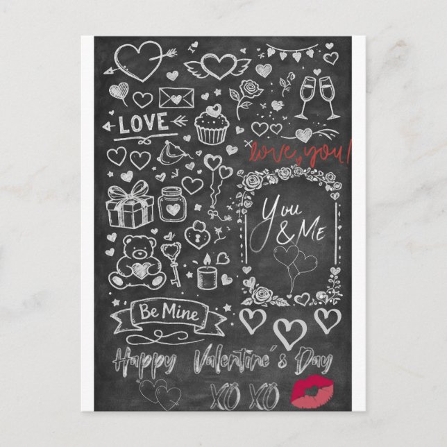 Happy Valentine´s Day - Love chalkboard Postcard (Front)