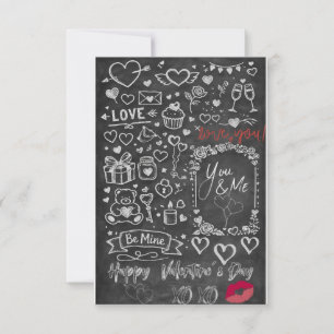 Happy Valentine´s Day - Love chalkboard Thank You Card