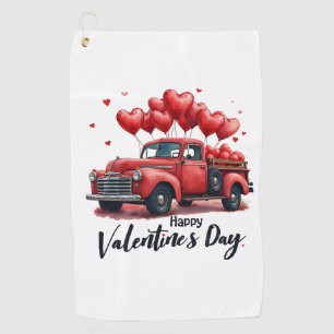 Happy Valentine’s Day Matching Couples Outfit  Golf Towel