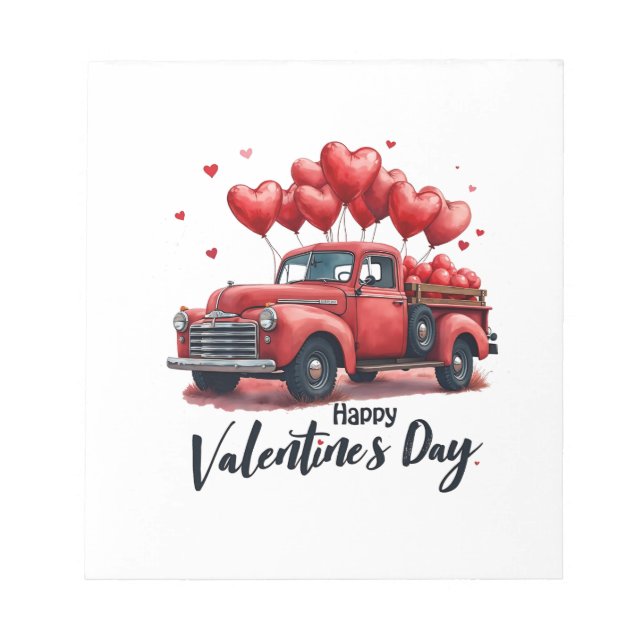Happy Valentine’s Day Matching Couples Outfit  Notepad (Front)