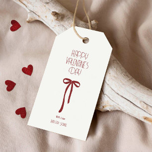 Happy Valentine’s Day – Minimal Ribbon Bow Gift Tags