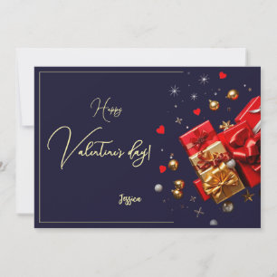 Happy Valentine`s Day Modern Script Holiday Card