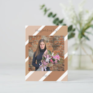 Happy Valentine`s Day Modern Script Photo Postcard
