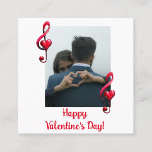 Happy Valentine’s Day Music of Love Square Business Card