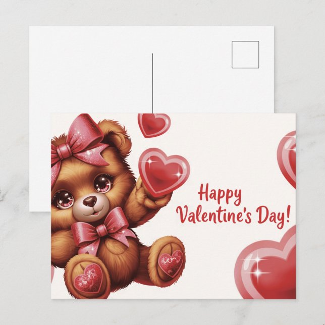 Happy Valentine’s Day Ourson -6 Postcard (Front/Back)