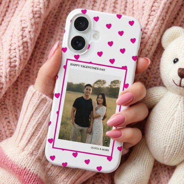 Happy Valentine’s Day  Pink Heart Custom love iPhone 16 Case (Creator Uploaded)