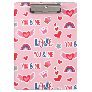Happy Valentine’s Day Red Heart Art Romantic Lover Clipboard