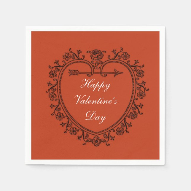 happy Valentine’s Day Red  Napkin (Front)