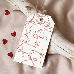 Happy Valentine’s Day – Ribbon Bows   Minimal Love Gift Tags