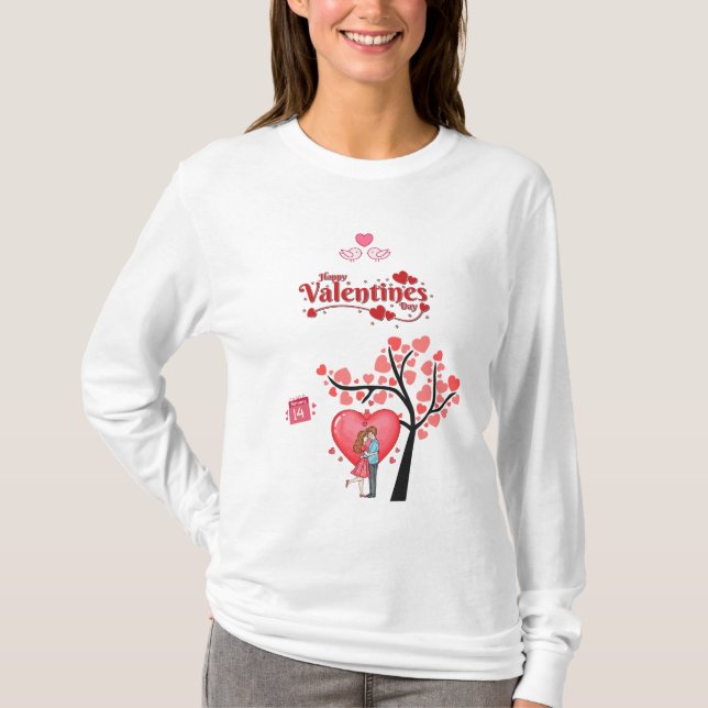 Happy Valentine’s Day – Romantic Couple T-Shirt (Front)