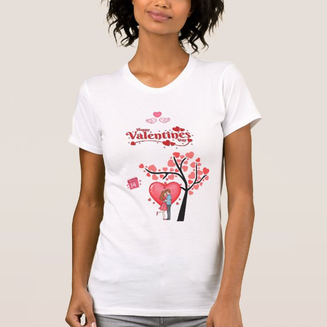 Happy Valentine’s Day – Romantic Couple T-Shirt (Front)