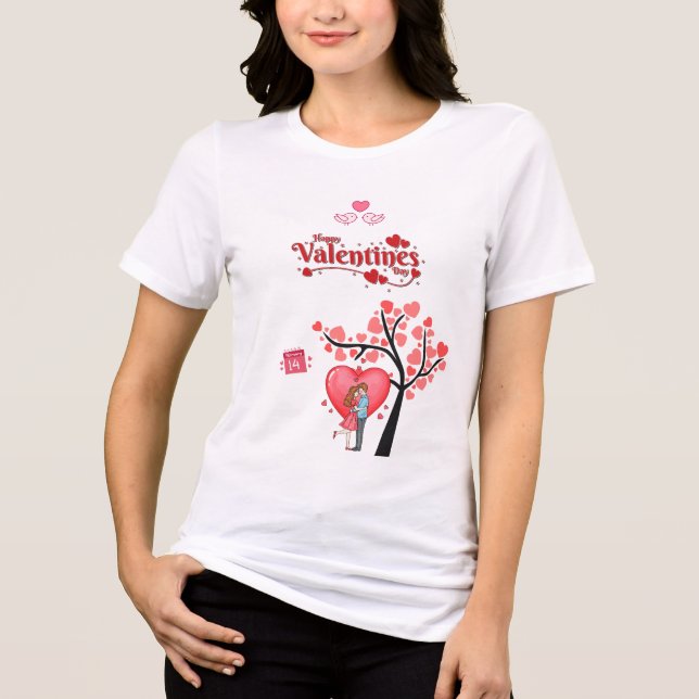 Happy Valentine’s Day – Romantic Couple  Tri-Blend Shirt (Front)