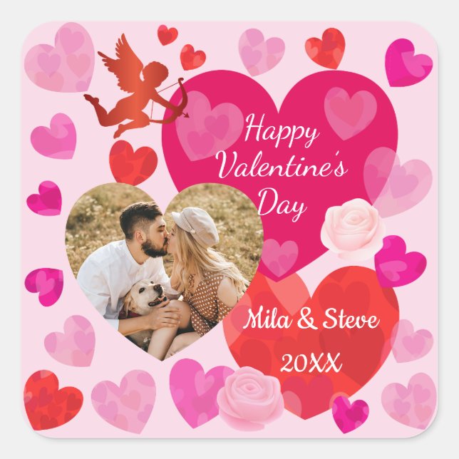 Happy Valentine’s Day Square Sticker (Front)