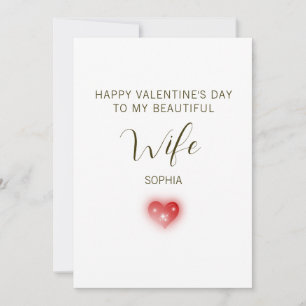 Happy Valentine’s Day to My Beautiful Wife Holiday Card
