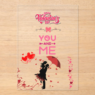 Happy Valentine’s Day – You and Me Romantic Love  Acrylic Invitations