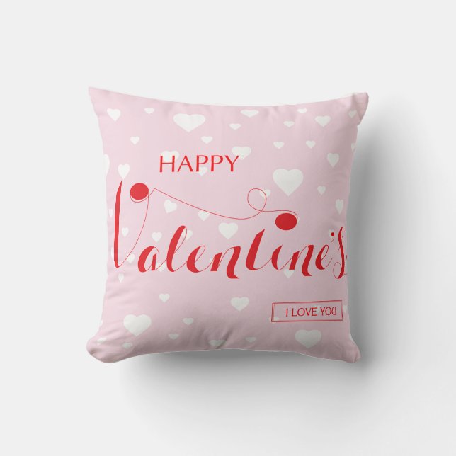 Happy Valentine"s - LOVE - HEART Throw Pillow (Front)