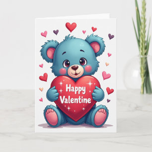 Happy Valentine Teddy Bear Card