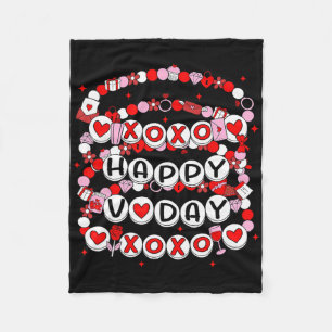 Happy Valentine Xoxo V-day Friendship Bracelets Gi Fleece Blanket