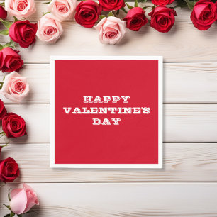 Happy Valentine's Chic Red Valentine's Day Paper  Napkin