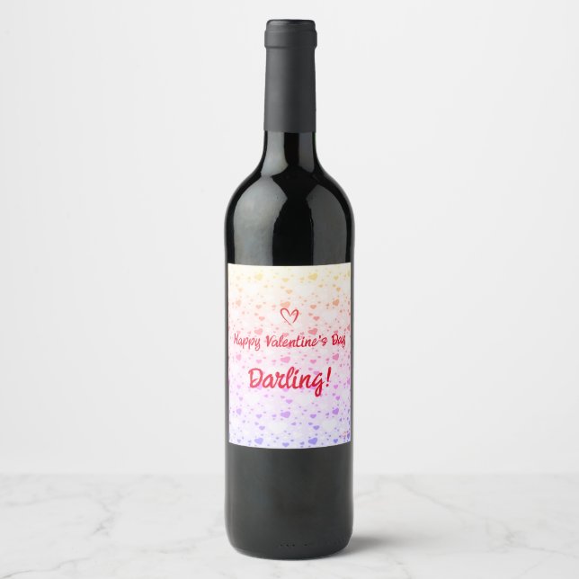 Happy Valentine's Customise Love Wine Label (Front)