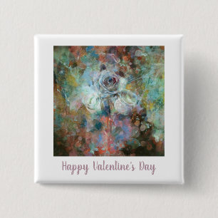 Happy Valentine's Day.  15 Cm Square Badge