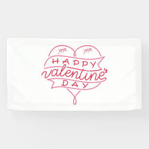 Happy Valentine's Day 1.6x3 Vinyl Banner