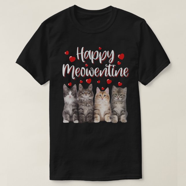Happy Valentines Day 2022 Cute Cats Kitten Matchin T-Shirt (Design Front)