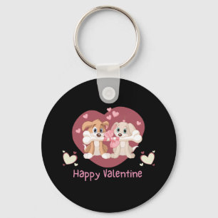 Happy Valentine's Day 2023 Funny Dogs Cute      Key Ring
