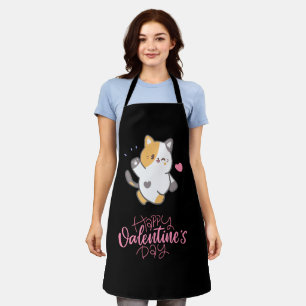 Happy Valentine's Day 2024 -Cats Lover Valentine   Apron