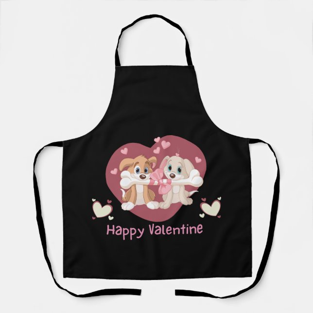 Happy Valentine's Day 2024 Funny Dogs Cute      Apron (Front)