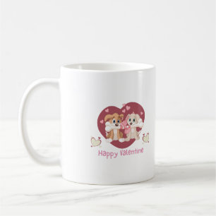 Happy Valentine's Day 2024 Funny Dogs Cute Coffee Mug