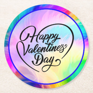 Happy Valentine's Day-23823 Round Paper Coaster