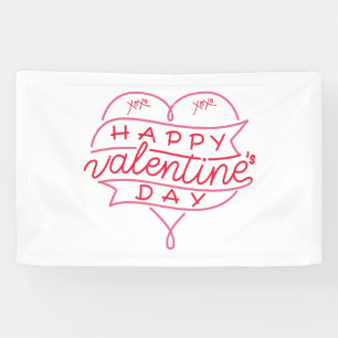 Happy Valentine's Day 2.5x4 Vinyl Banner