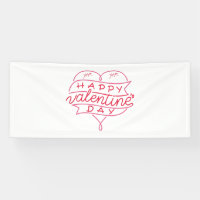 Happy Valentine's Day 2.5x6 Vinyl Banner