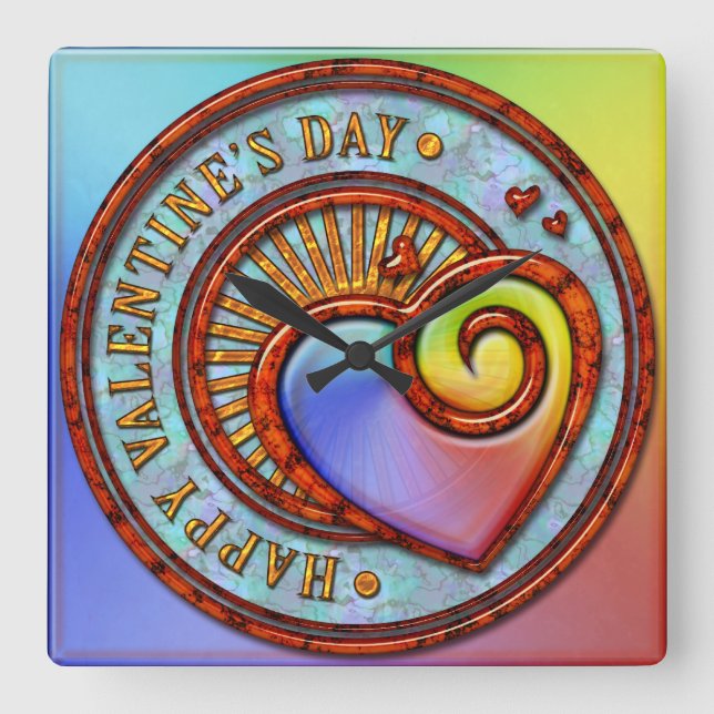 Happy Valentine's Day 2A Wall Clock (Front)