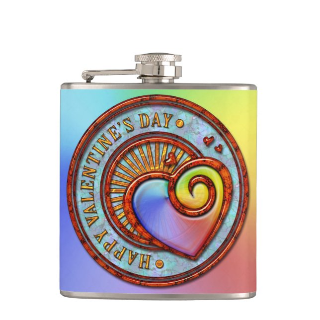 Happy Valentine's Day 2A Wrapped Flask Options (Front)