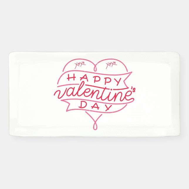 Happy Valentine's Day 2x1 Vinyl Banner (Horizontal)