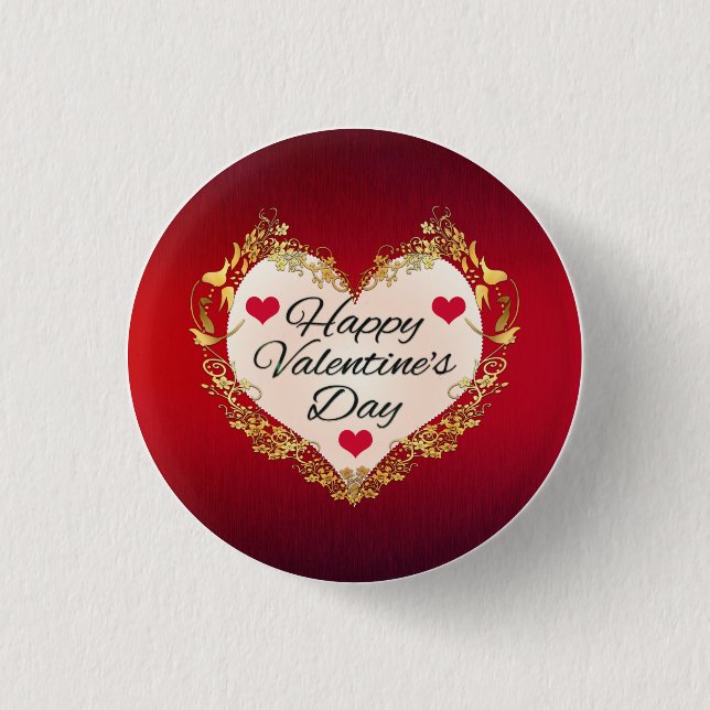 Happy Valentine's Day! 3 Cm Round Badge (Front)