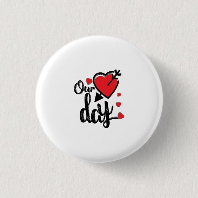 Happy Valentine's Day 3 Cm Round Badge (Front)