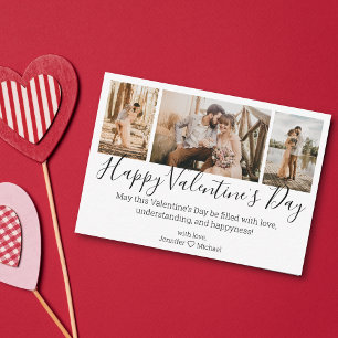 happy valentine's day 3 photos collage chic card