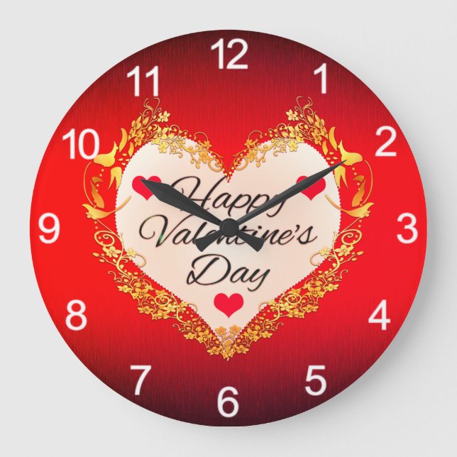 Happy Valentine's Day!-47949 Large Clock (Front)