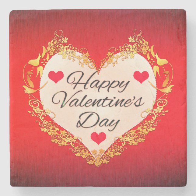 Happy Valentine's Day!-47949 Stone Coaster (Front)