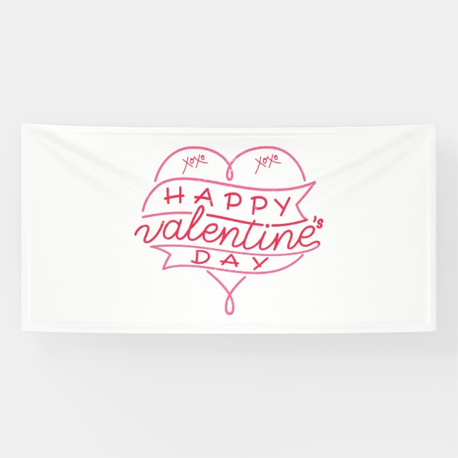 Happy Valentine's Day 4x8 Vinyl Banner (Horizontal)