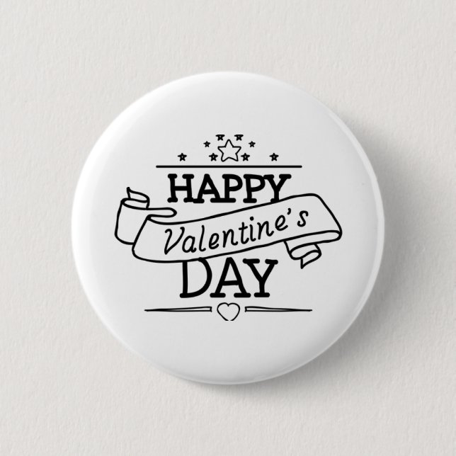 Happy Valentine's day 6 Cm Round Badge (Front)