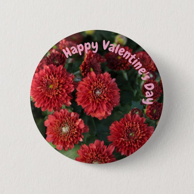 Happy Valentine's Day 6 Cm Round Badge (Front)