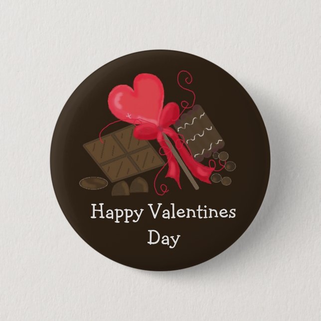 Happy Valentines Day 6 Cm Round Badge (Front)